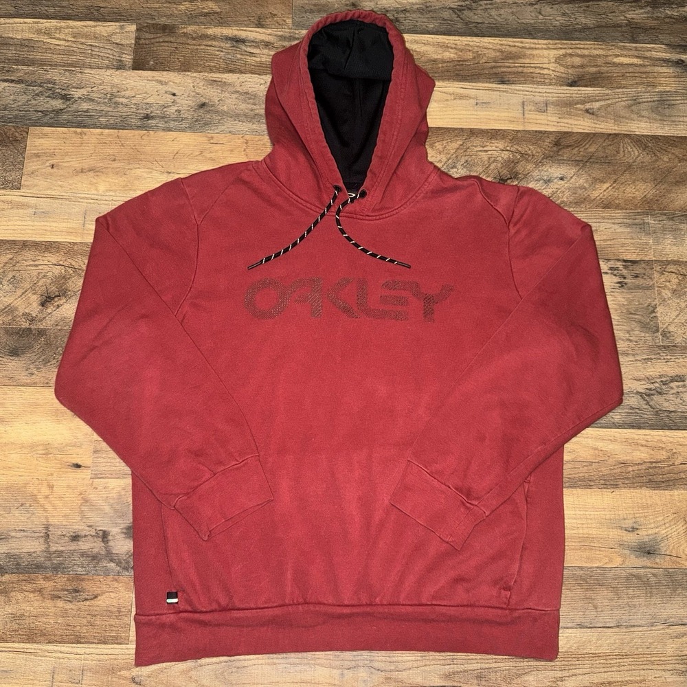 Oakley Regular Fit Hoodie Red Black Size Large